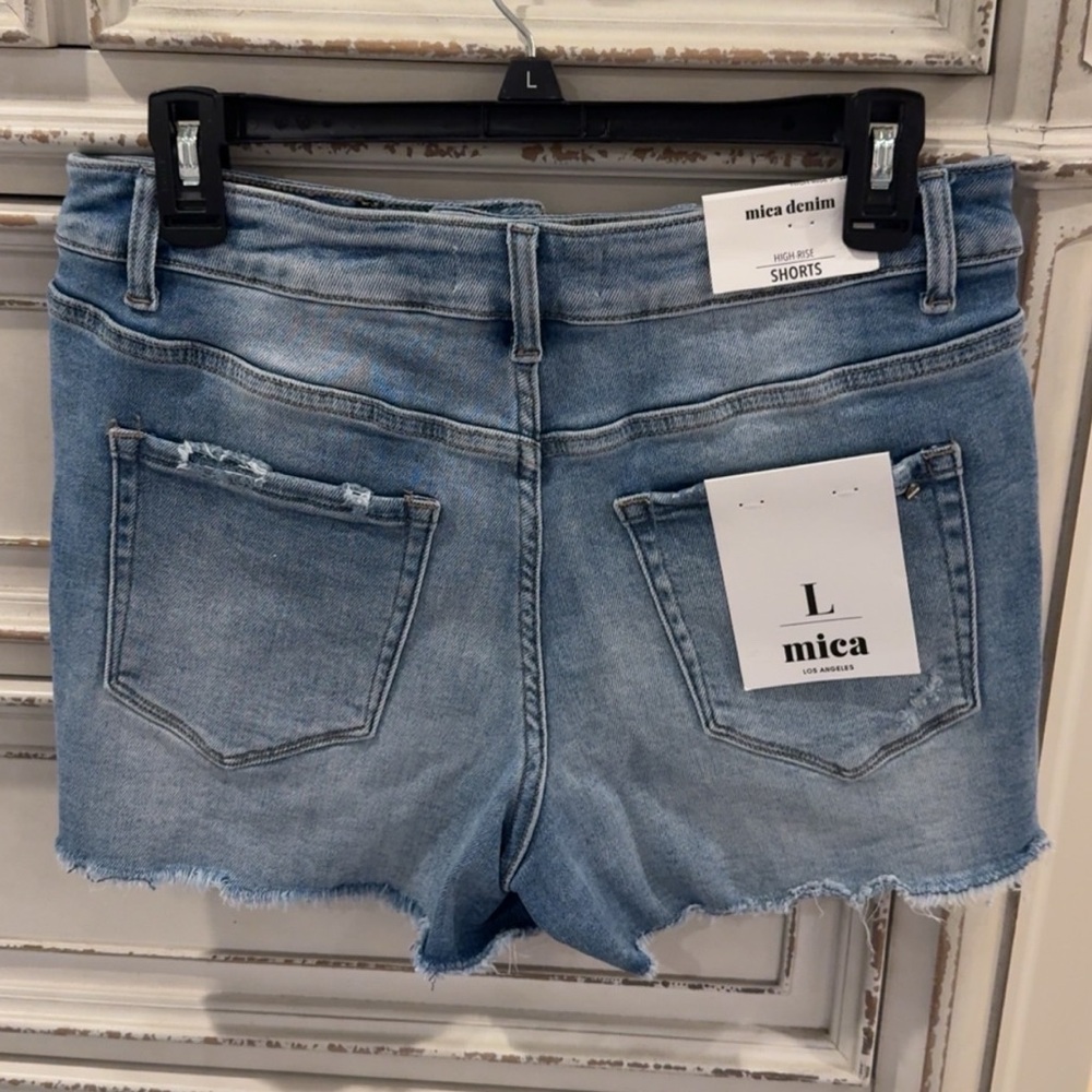 Mica High-Rise Distressed Stretch Shorts - Picture 2 of 2